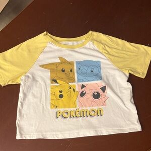 Pokeman T-Shirt short sleeve crew neck Kids  Graphic Sz L